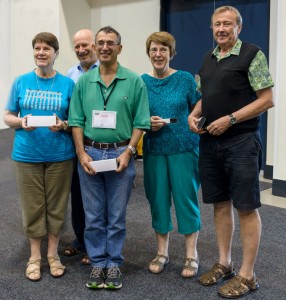 Pauline Gumby, Ron Klinger, Warren Lazer, Margaret Bourke and Paul Lavings Emerald Masters