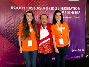 Francesca McGrath and Renee Cooper with President of SEABF. 